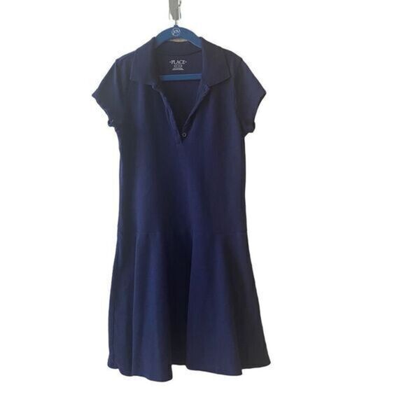 The Children's Place Other - The Children’s Place Short Sleeve Navy Blue Uniform Dress Little Girls Size Larg